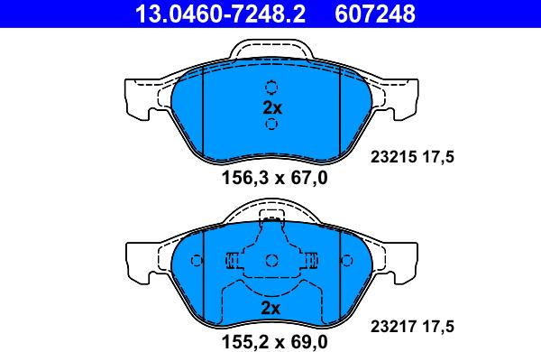 ATE 13.0460-7248.2 - Kit de plaquettes de frein, frein à disque cwaw.fr