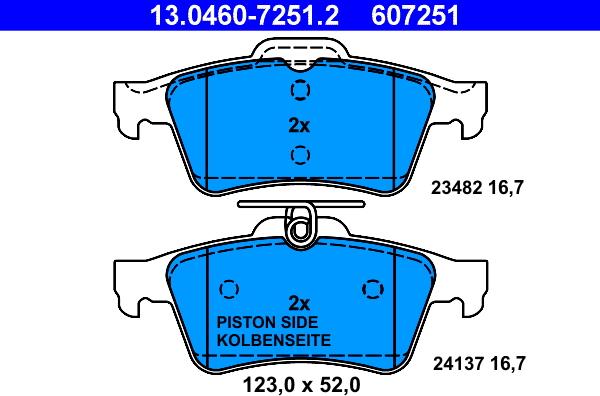 ATE 13.0460-7251.2 - Kit de plaquettes de frein, frein à disque cwaw.fr