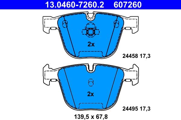 ATE 13.0460-7260.2 - Kit de plaquettes de frein, frein à disque cwaw.fr