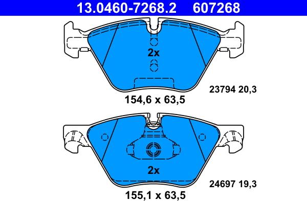 ATE 13.0460-7268.2 - Kit de plaquettes de frein, frein à disque cwaw.fr