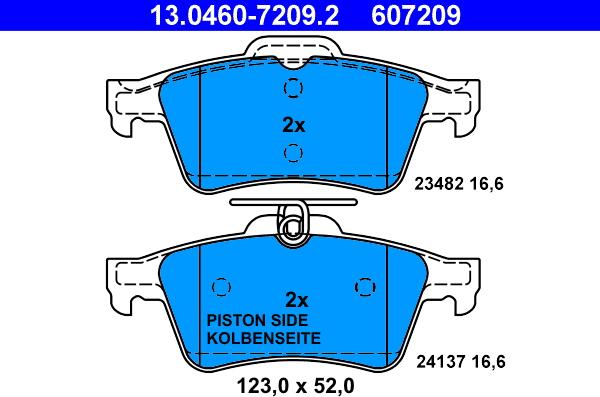 ATE 13.0460-7209.2 - Kit de plaquettes de frein, frein à disque cwaw.fr