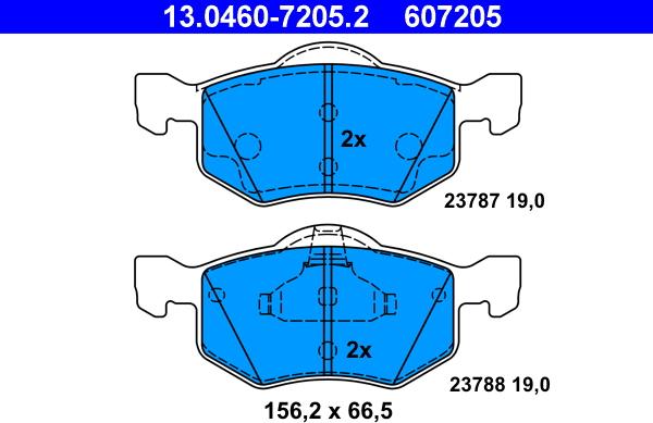 ATE 13.0460-7205.2 - Kit de plaquettes de frein, frein à disque cwaw.fr