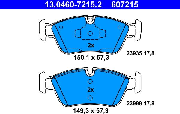 ATE 13.0460-7215.2 - Kit de plaquettes de frein, frein à disque cwaw.fr