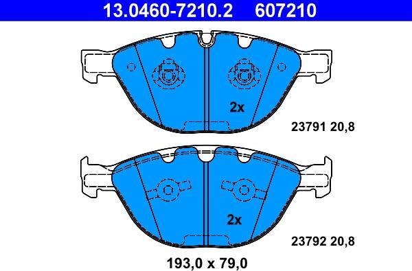 ATE 13.0460-7210.2 - Kit de plaquettes de frein, frein à disque cwaw.fr