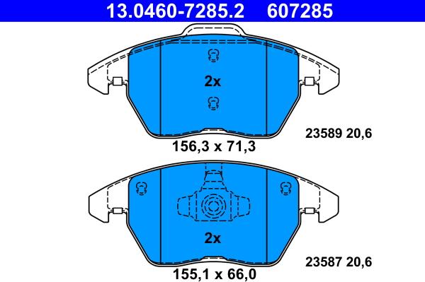 ATE 13.0460-7285.2 - Kit de plaquettes de frein, frein à disque cwaw.fr