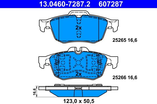 ATE 13.0460-7287.2 - Kit de plaquettes de frein, frein à disque cwaw.fr