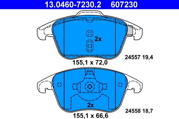 ATE 13.0460-7230.2 - Kit de plaquettes de frein, frein à disque cwaw.fr