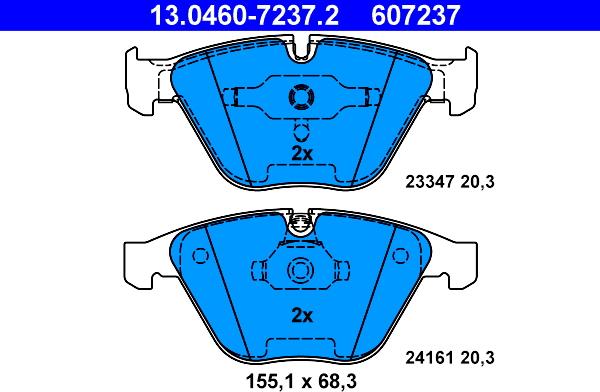 ATE 13.0460-7237.2 - Kit de plaquettes de frein, frein à disque cwaw.fr