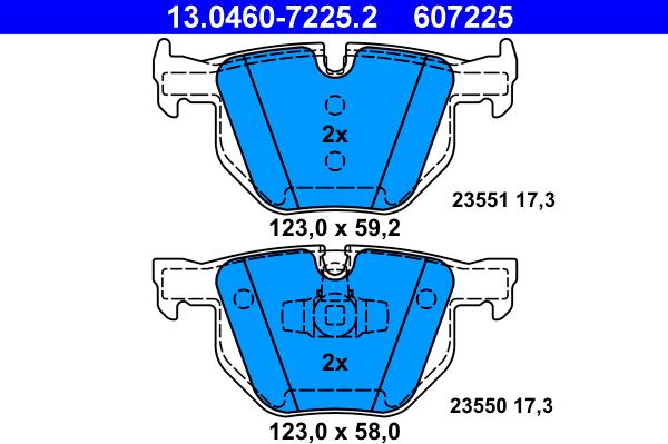 ATE 13.0460-7225.2 - Kit de plaquettes de frein, frein à disque cwaw.fr