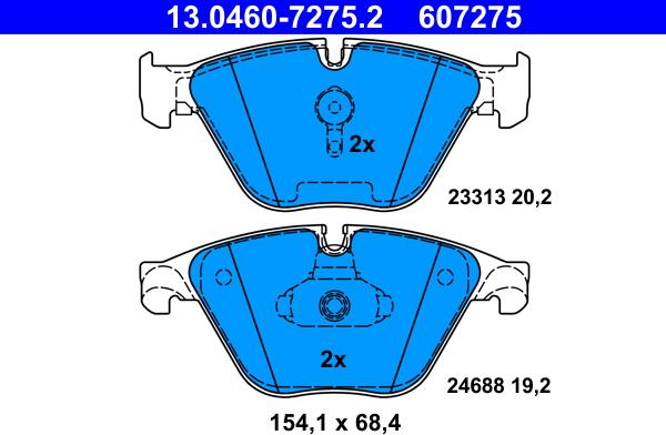 ATE 13.0460-7275.2 - Kit de plaquettes de frein, frein à disque cwaw.fr