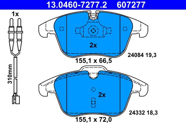 ATE 13.0460-7277.2 - Kit de plaquettes de frein, frein à disque cwaw.fr