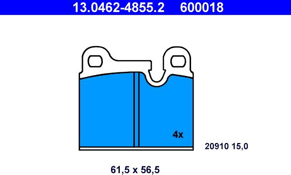 ATE 13.0462-4855.2 - Kit de plaquettes de frein, frein à disque cwaw.fr