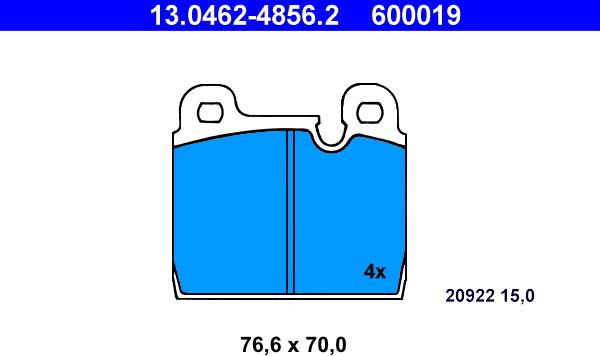 ATE 13.0462-4856.2 - Kit de plaquettes de frein, frein à disque cwaw.fr