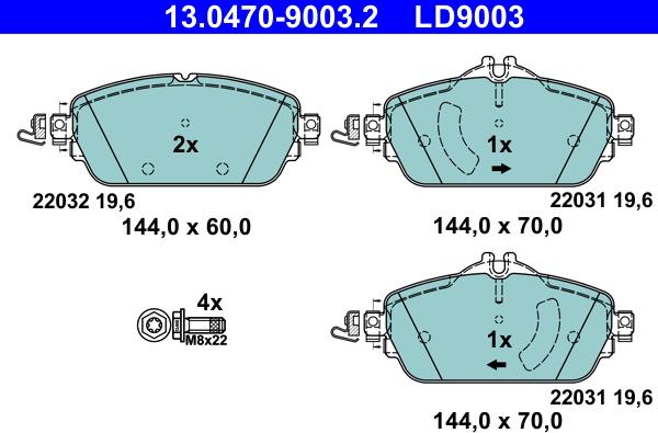 ATE 13.0470-9003.2 - Kit de plaquettes de frein, frein à disque cwaw.fr