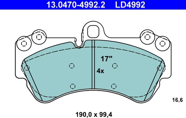 ATE 13.0470-4992.2 - Kit de plaquettes de frein, frein à disque cwaw.fr