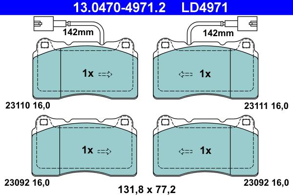 ATE 13.0470-4971.2 - Kit de plaquettes de frein, frein à disque cwaw.fr