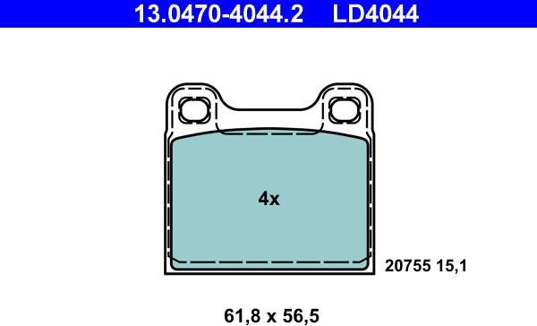 ATE 13.0470-4044.2 - Kit de plaquettes de frein, frein à disque cwaw.fr