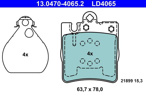 ATE 13.0470-4065.2 - Kit de plaquettes de frein, frein à disque cwaw.fr