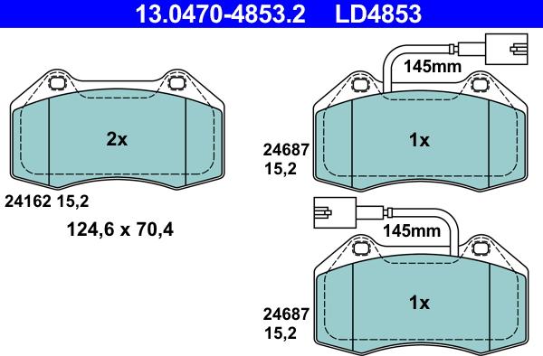 ATE 13.0470-4853.2 - Kit de plaquettes de frein, frein à disque cwaw.fr