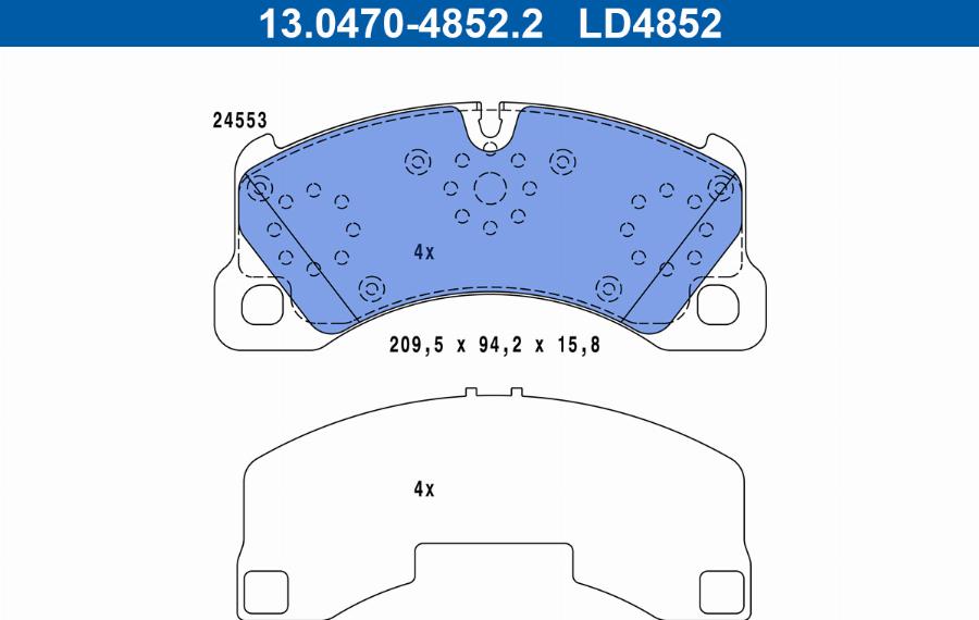 ATE 13.0470-4852.2 - Kit de plaquettes de frein, frein à disque cwaw.fr