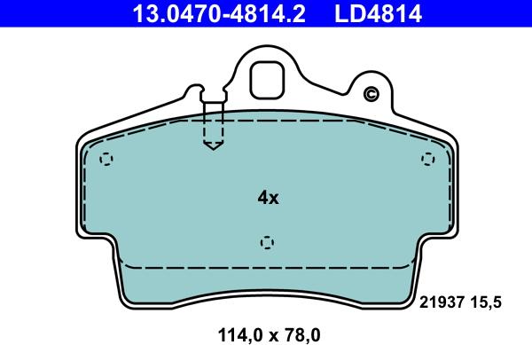 ATE 13.0470-4814.2 - Kit de plaquettes de frein, frein à disque cwaw.fr