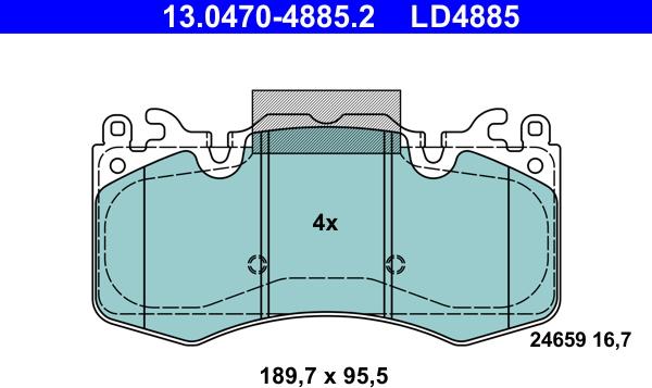 ATE 13.0470-4885.2 - Kit de plaquettes de frein, frein à disque cwaw.fr