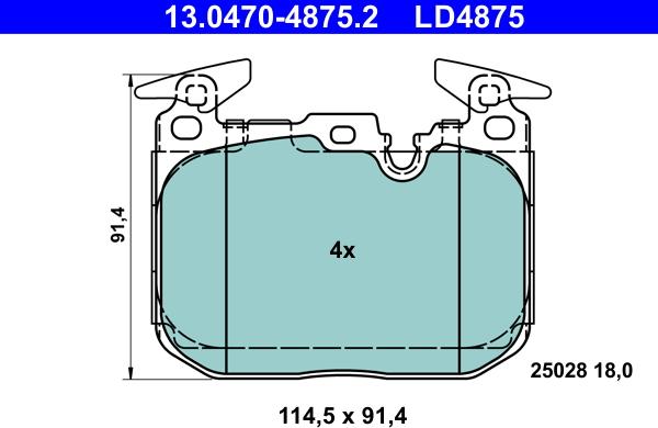 ATE 13.0470-4875.2 - Kit de plaquettes de frein, frein à disque cwaw.fr