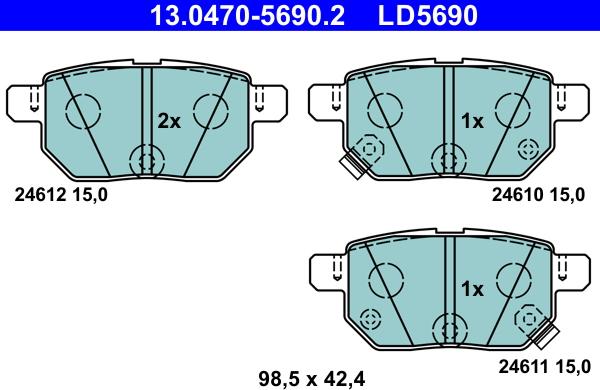 ATE 13.0470-5690.2 - Kit de plaquettes de frein, frein à disque cwaw.fr