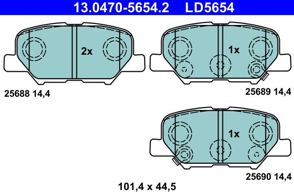 ATE 13.0470-5654.2 - Kit de plaquettes de frein, frein à disque cwaw.fr