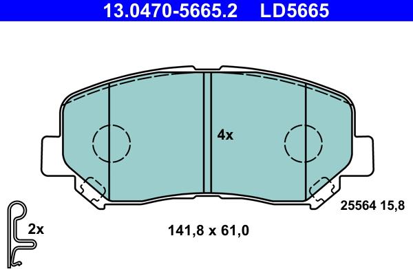 ATE 13.0470-5665.2 - Kit de plaquettes de frein, frein à disque cwaw.fr