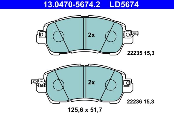 ATE 13.0470-5674.2 - Kit de plaquettes de frein, frein à disque cwaw.fr