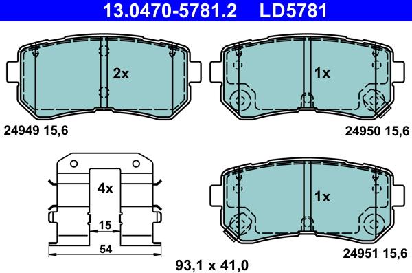 ATE 13.0470-5781.2 - Kit de plaquettes de frein, frein à disque cwaw.fr