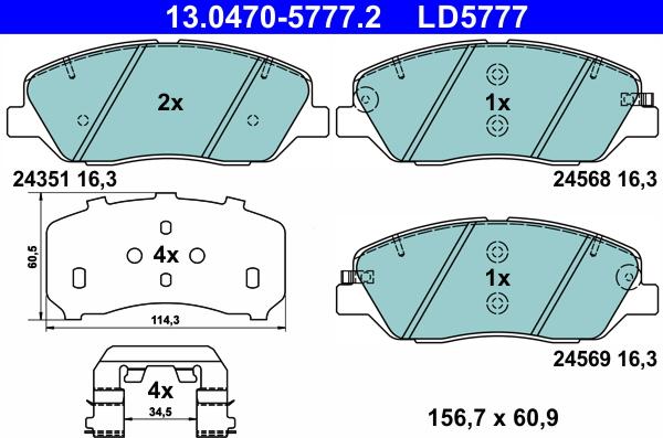 ATE 13.0470-5777.2 - Kit de plaquettes de frein, frein à disque cwaw.fr