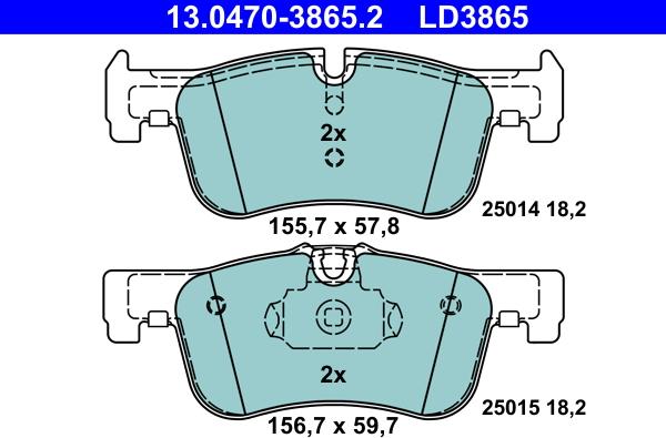 ATE 13.0470-3865.2 - Kit de plaquettes de frein, frein à disque cwaw.fr