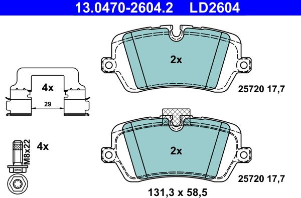 ATE 13.0470-2604.2 - Kit de plaquettes de frein, frein à disque cwaw.fr