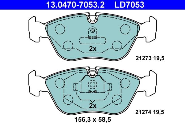 ATE 13.0470-7053.2 - Kit de plaquettes de frein, frein à disque cwaw.fr