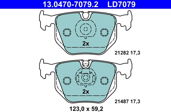 ATE 13.0470-7079.2 - Kit de plaquettes de frein, frein à disque cwaw.fr