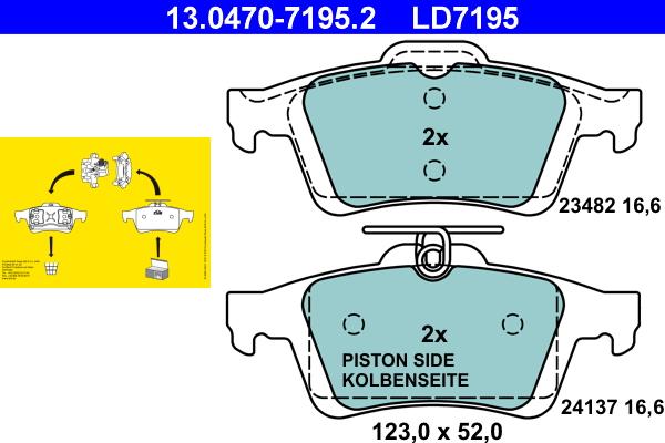 ATE 13.0470-7195.2 - Kit de plaquettes de frein, frein à disque cwaw.fr