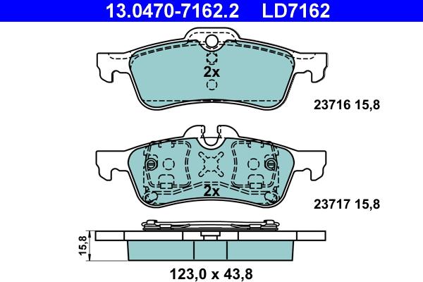 ATE 13.0470-7162.2 - Kit de plaquettes de frein, frein à disque cwaw.fr