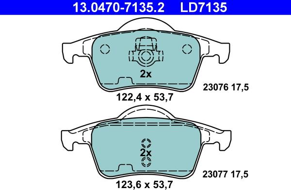 ATE 13.0470-7135.2 - Kit de plaquettes de frein, frein à disque cwaw.fr