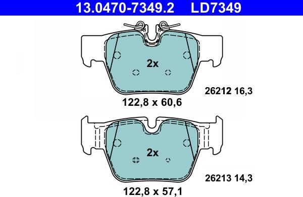 ATE 13.0470-7349.2 - Kit de plaquettes de frein, frein à disque cwaw.fr