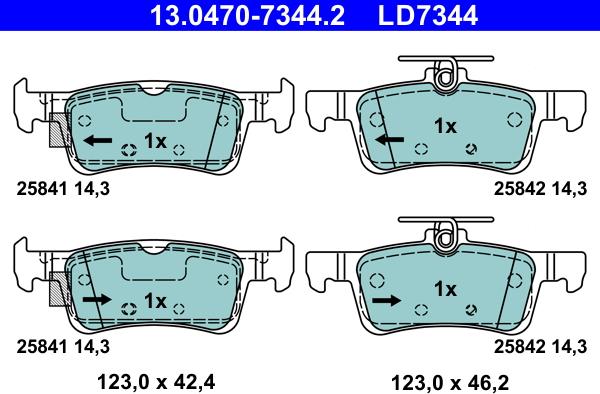 ATE 13.0470-7344.2 - Kit de plaquettes de frein, frein à disque cwaw.fr