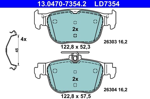 ATE 13.0470-7354.2 - Kit de plaquettes de frein, frein à disque cwaw.fr