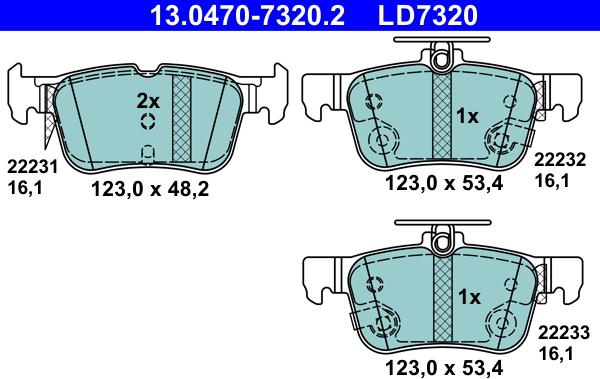 ATE 13.0470-7320.2 - Kit de plaquettes de frein, frein à disque cwaw.fr