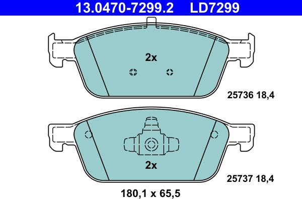 ATE 13.0470-7299.2 - Kit de plaquettes de frein, frein à disque cwaw.fr