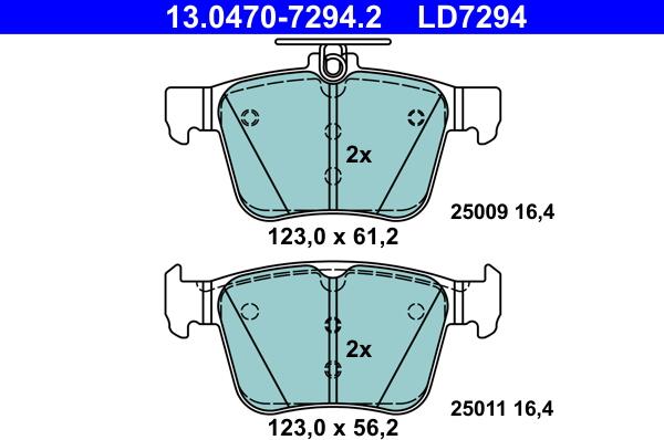 ATE 13.0470-7294.2 - Kit de plaquettes de frein, frein à disque cwaw.fr