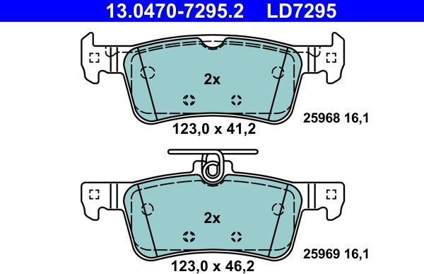 ATE 13.0470-7295.2 - Kit de plaquettes de frein, frein à disque cwaw.fr