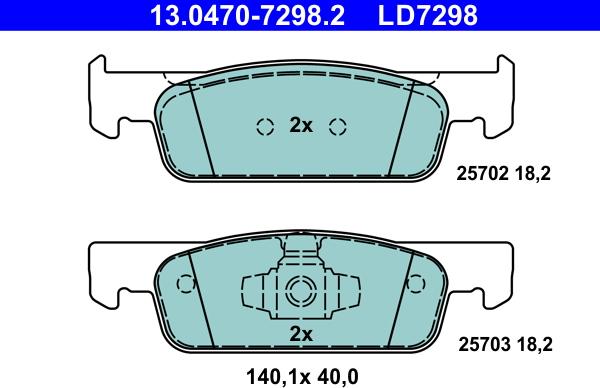 ATE 13.0470-7298.2 - Kit de plaquettes de frein, frein à disque cwaw.fr