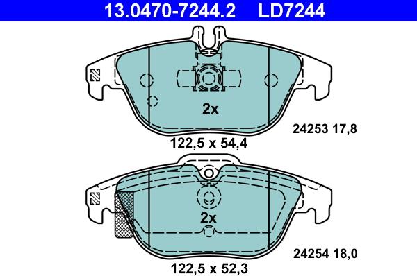 ATE 13.0470-7244.2 - Kit de plaquettes de frein, frein à disque cwaw.fr