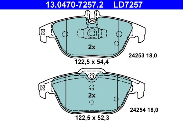 ATE 13.0470-7257.2 - Kit de plaquettes de frein, frein à disque cwaw.fr